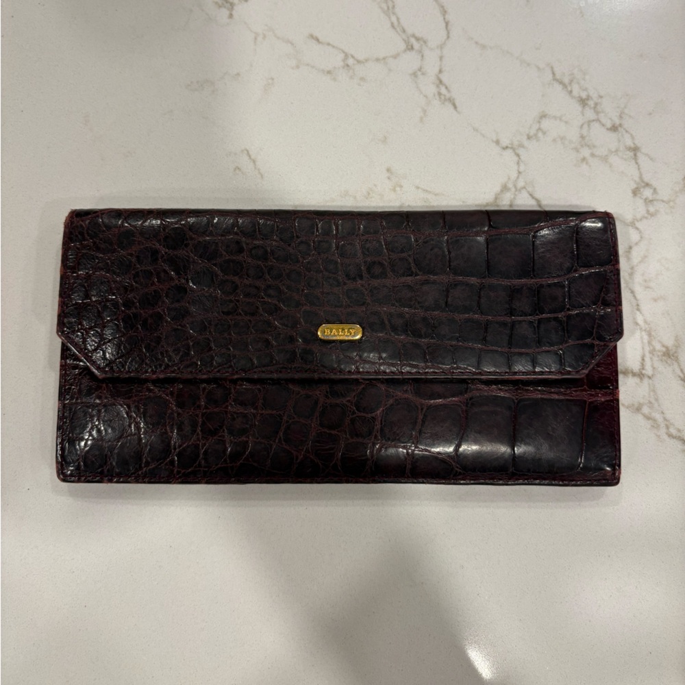 Bally wallet burgundy color